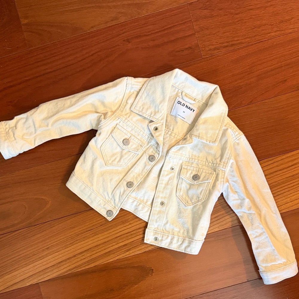 Old Navy Toddler Off-White Jean Jacket - 3T